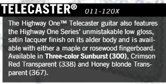 fender telecaster highway one description catalogue 2006