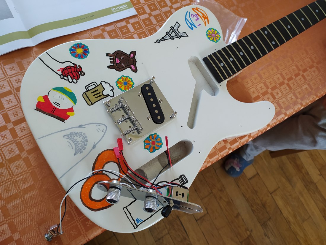 guitare telecaster kit harley benton thomann montage assemblage