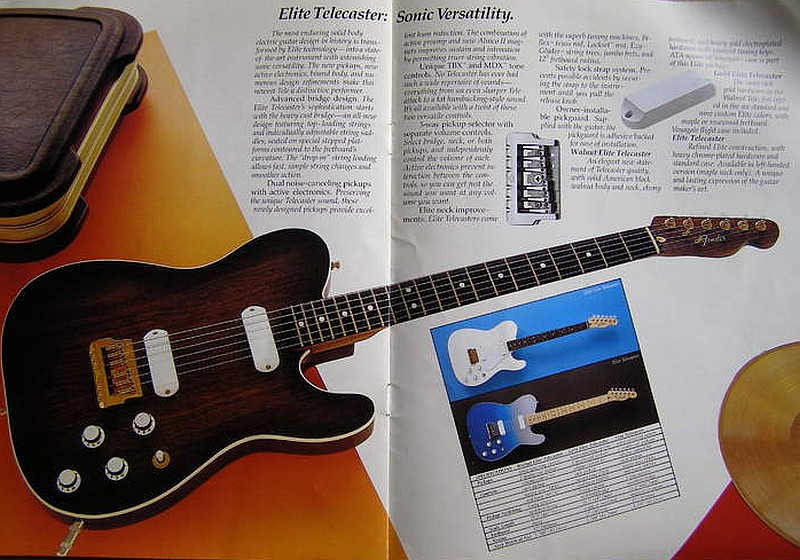 catalogue Fender de 1983 présentant les Telecaster Elite